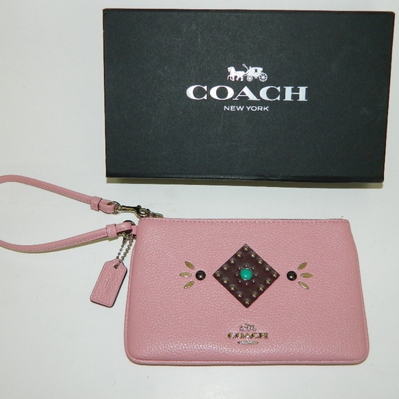 Coach Handbags - NEW COACH Western Rivet pink leather purse/bag